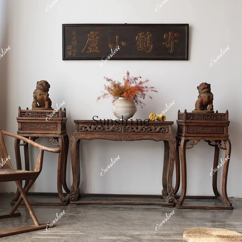 Flower several storage table combination solid wood antique Ming and Qing classical furniture  FT