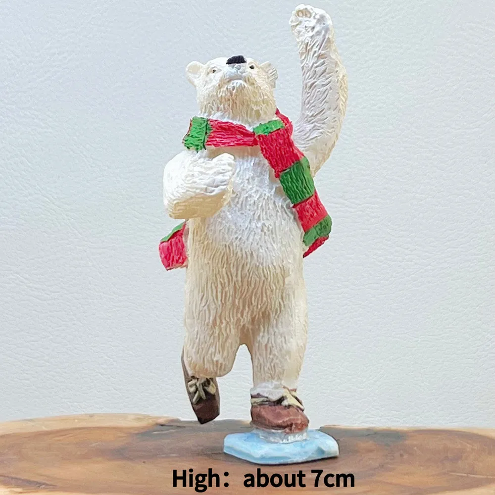 Mini Resin Animal Scene Figurines, Micro Landscape Miniature Statues, Tourist Souvenir Collectible Ornaments