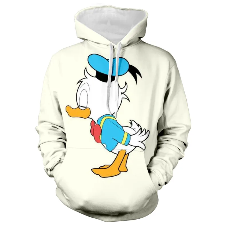 

2024 Donald Duck Mickey Minnie Cartoon Print Autumn Street New Children's Hoodie Trendy Men's and Women's Fashion Casual Hoodie