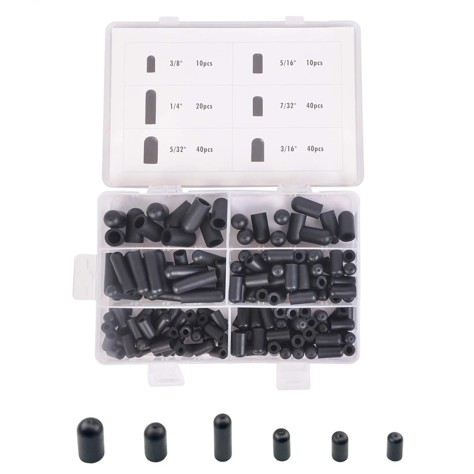 

160Pcs Vacuum Dust Cap For Automobile Crburetor Rubber Dropper Cover Carburetor Hose Cap Kit Car Wash Maintenance