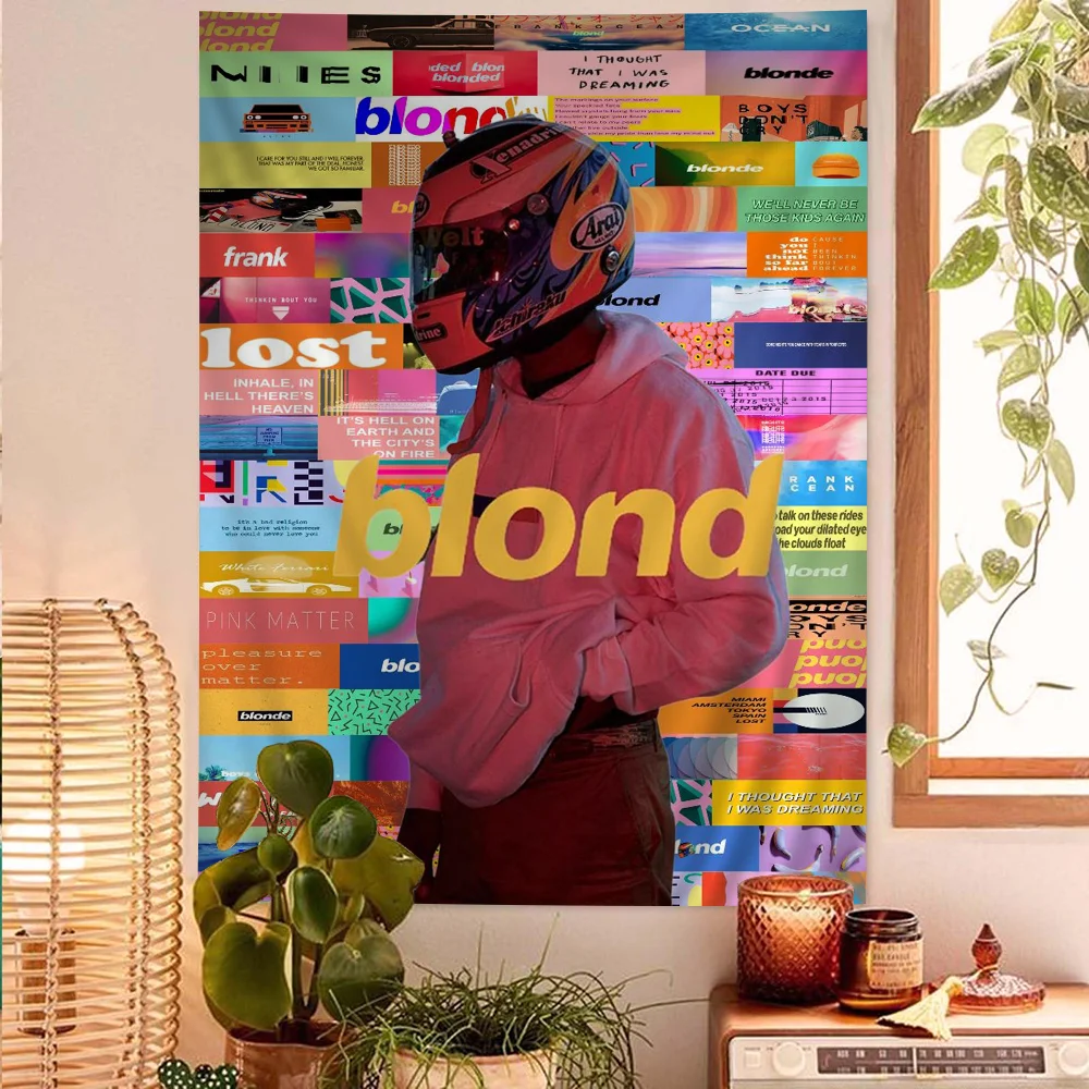 Singer Frank Ocean Blonde Boy Band Music Hanging Bohemian Tapestry for Living Room Home Dorm Decor Japanese Tapestry