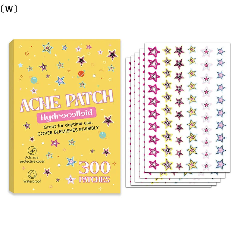 〔W〕300Pcs Star Acne Patch Repair Acne Cleansing Invisible Breathable Waterproof Acne Cleansing Concealer Fade Clean〔Winter1〕