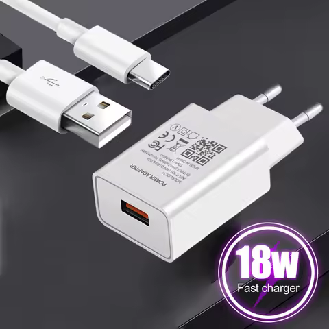 18W Fast Charger EU Plug Phone Adater Type-c USB Cable For OPPO A93 A73 A72 A52 A5 A9 2020 F17 Realme X2 X3 X50 X7 3 5 6 7 Pro