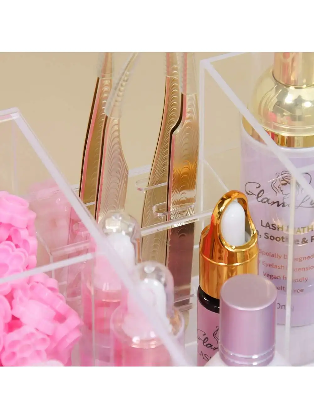 1개 속눈썹 연장 도구 보관함 속눈썹 접착제 핀셋 홀더 메이크업 정리함 대용량