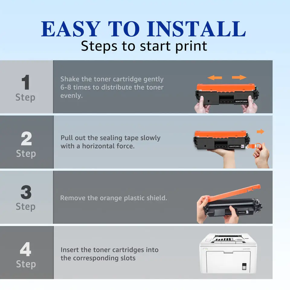 Pengganti Toner hitam, 2 pak 30X untuk HP CF230X LaserJet M203d M203dn M203dw