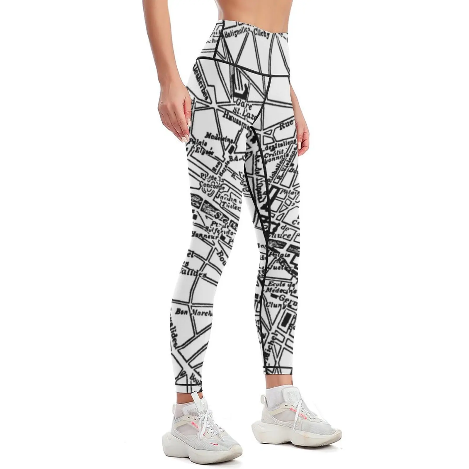 Mallas deportivas Vintage con estampado de París para mujer, conjunto de ropa deportiva para gimnasio, Leggings deportivos