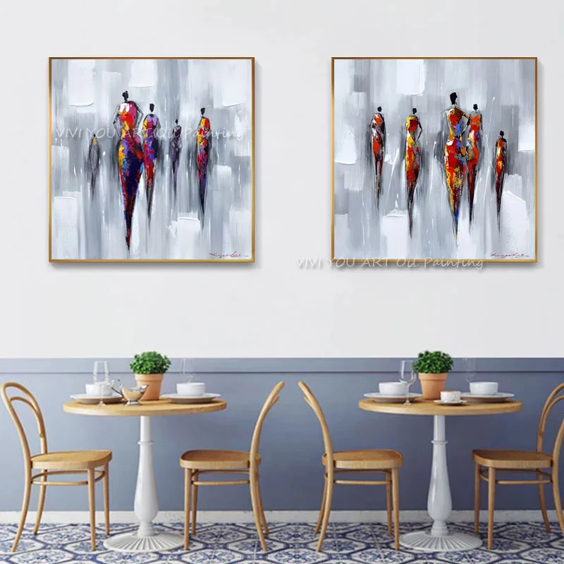 100% Handpainted New Design Modern Abstract Figure Canvas Oil Painting Large Women Wall Art Home Decor For Living Room Gift