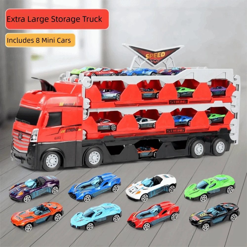 

Large Size Car Transporter Truck 8/16 Pcs Transforming Carrier Sports Cars Model Diecast Model Multifunctional Storage