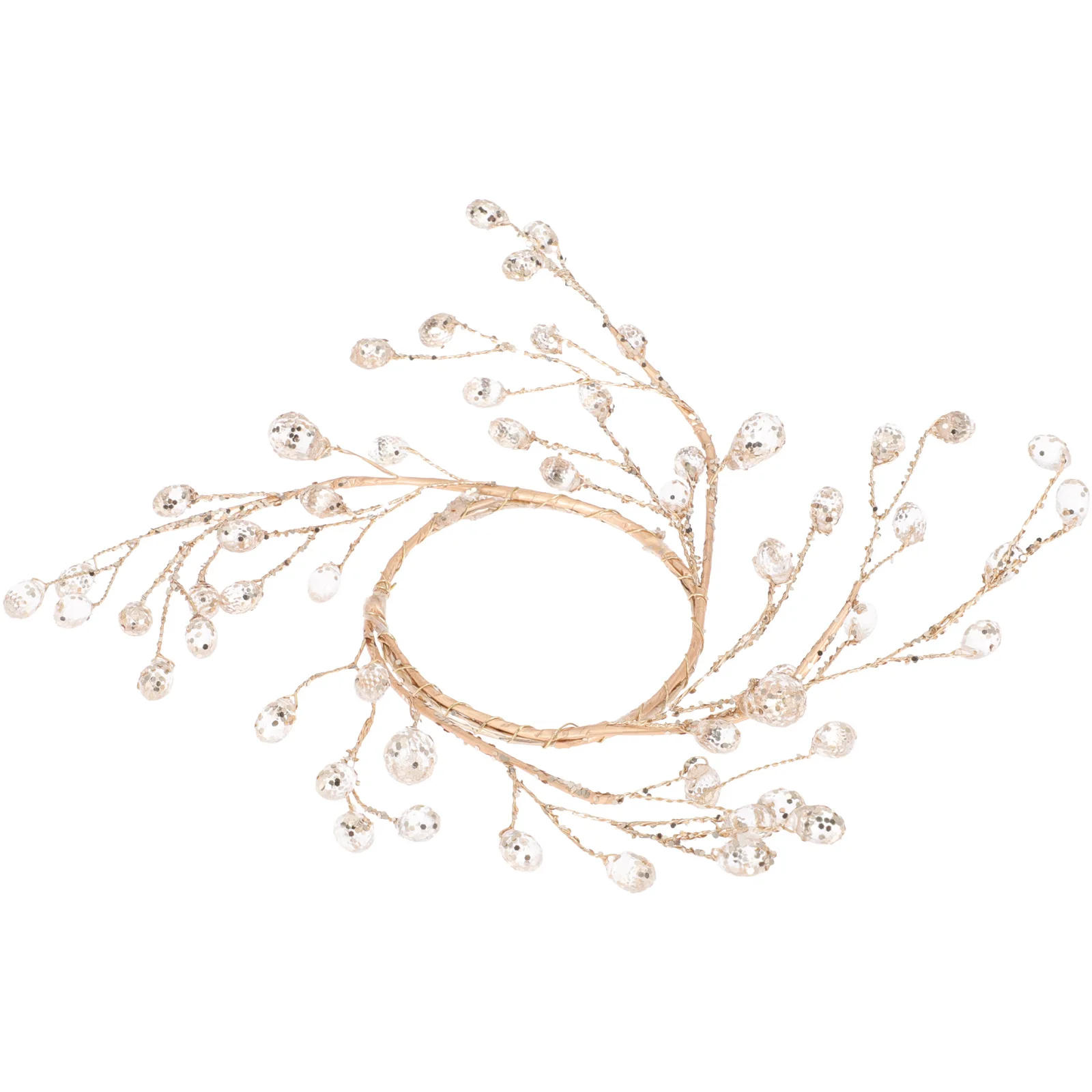 

Christmas Crystal Acrylic Wreath Mini Holder Ring Festive Tabletop Decoration Garland Acrylic Bead Wreath