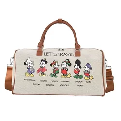 Disney's  New Cartoon Mickey Lady Handbag Large-capacity Multi-function Canvas bag Fashion All-match Lady  Messenger Bag