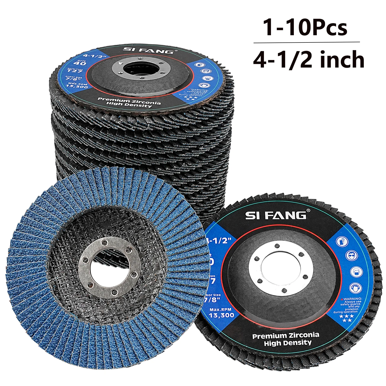 1-10pcs Flap Discs 4.5 Inch  Angle Grinder Sanding Discs 40/60/80/120 Grit For  Metal Plastic Wood Removal Abrasive Polishing