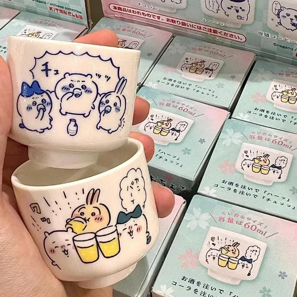 New Cartoon Pattern Anime Kawaii Chikawa Surrounding Ceramic Small Wine Cup Cute Hachiwares Usagis Girl Beverage Sake Cup Gift