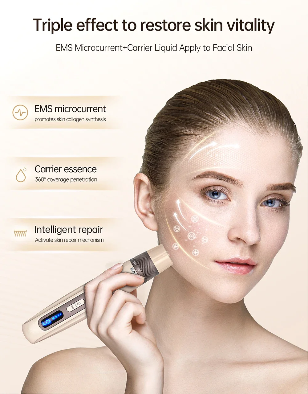 H5 Hydra Pen Derma Microneedle Pen 4-Pole EMS Microcurrent Mesotherapy - With 30 Pcs Automatic Serum Needles Gifts