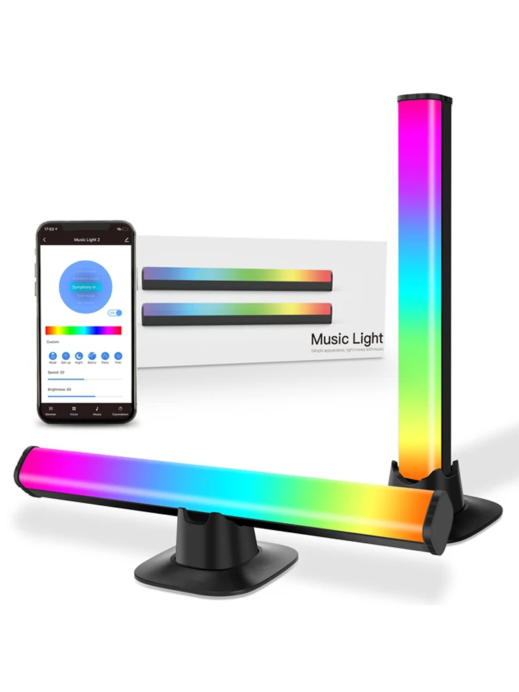 Smart tuyaLED light strip RGB vertical floor table lamp music synchronized indoor lighting room office desk decorative lamp