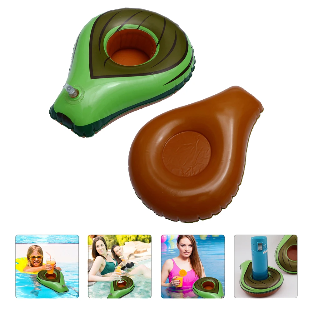 6 Avocado Bekerhouders Opblaasbare Bekerhouders Drijvende Feestaccessoires PVC Materiaal Lichtgewicht Reizen Drankjes Zwembad