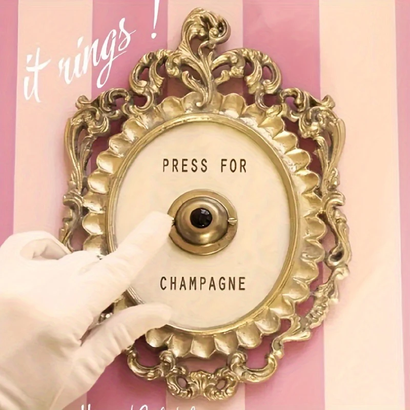 Prensa para anillo de botón de champán, Mini prensa para botón de champán, prensa para puerta de champán, timbre, decoración temática de champán para pared
