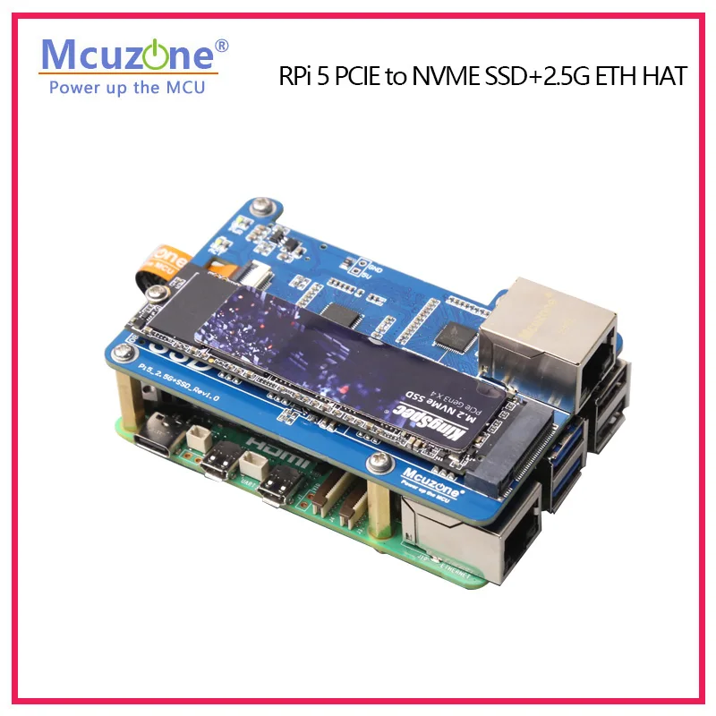 Imagem -05 - Raspberry pi Pcie para Ssd Nvme Mps2.5g Ssd 2.5g Eth Hat Rtl8125 Osubuntu 228022422230 Tamanho Ssd