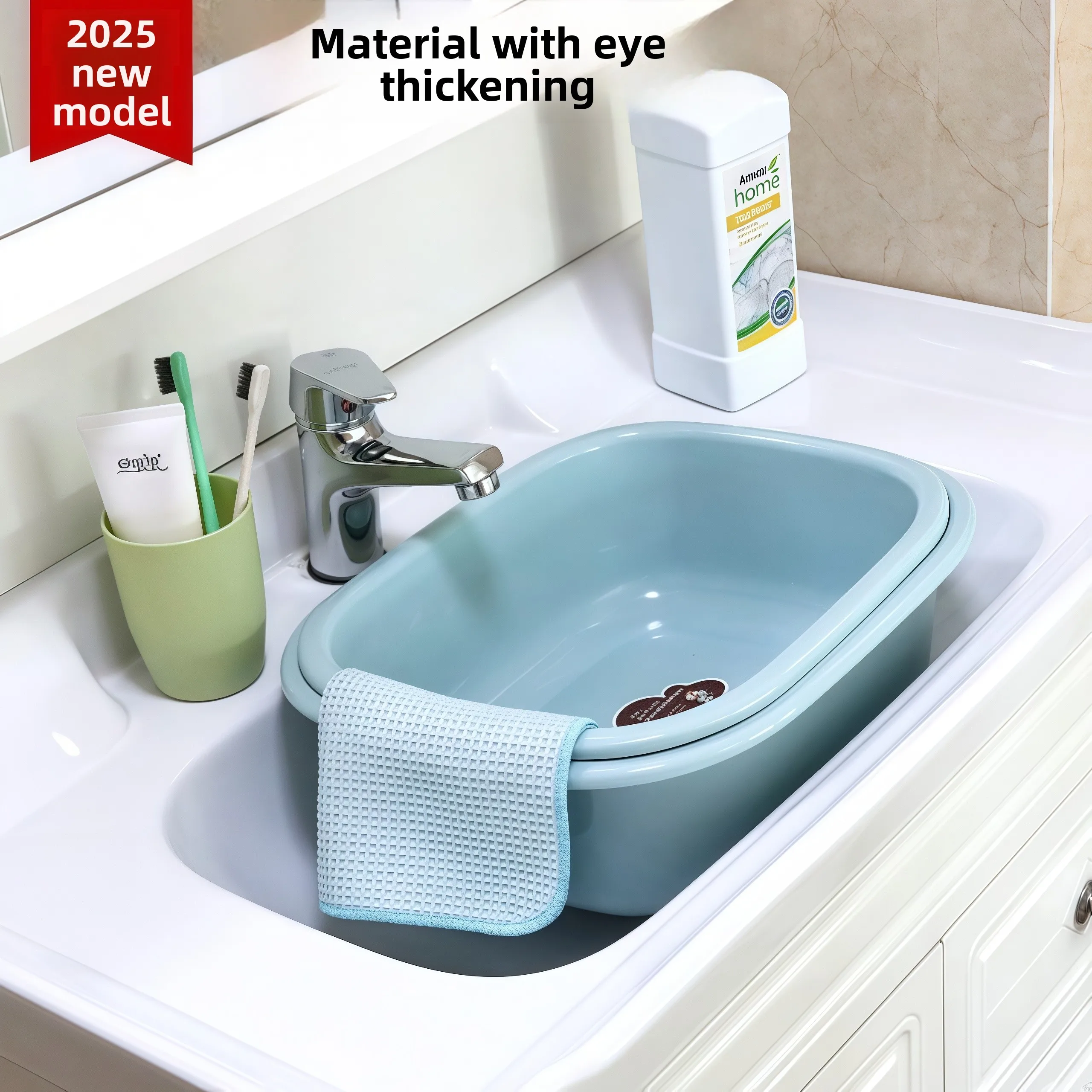 

Маленькая кухонная раковина-чаша из пластика, прямоугольная/овальная, креативная, для мытья лица, прозрачная