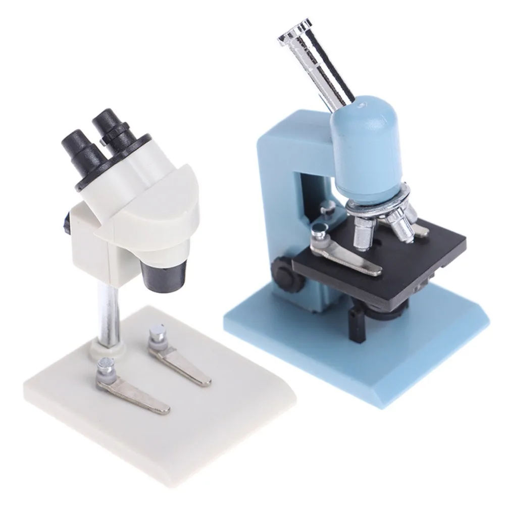 1:12 Scale Microscope Simulation Science Laboratory Accessories Mini Toys Micro Model Mother Garden Miniature Ornaments