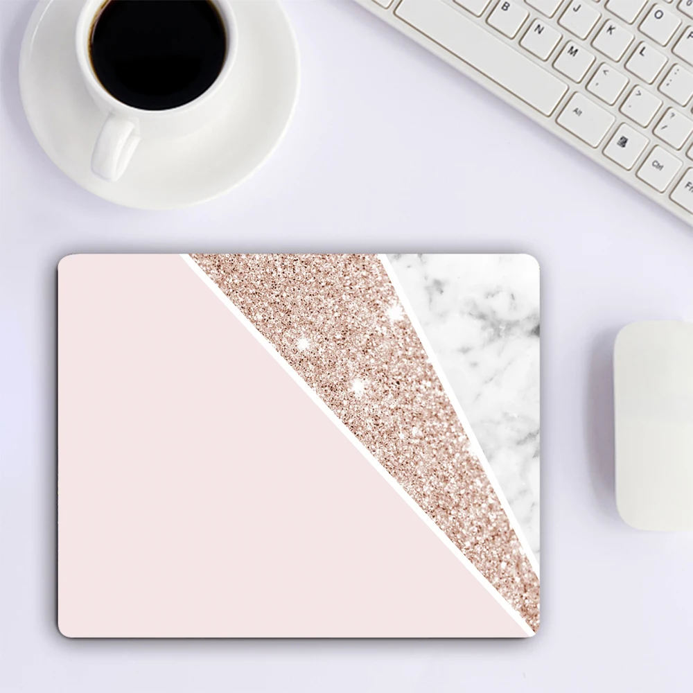 Pink Rose Gold Marble Small Mouse Pad Computer Gaming Accessories Keyboard Mouse Mat Desk Pad PC Gamer Mousepad Laptop Mausepad