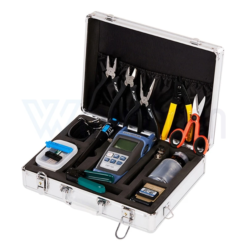 

FTTH Fiber Tool Kit with Stripper, Fiber Cleaver, OPM, VFL, Length Setter, Fixed Fixture, Customized, 5km