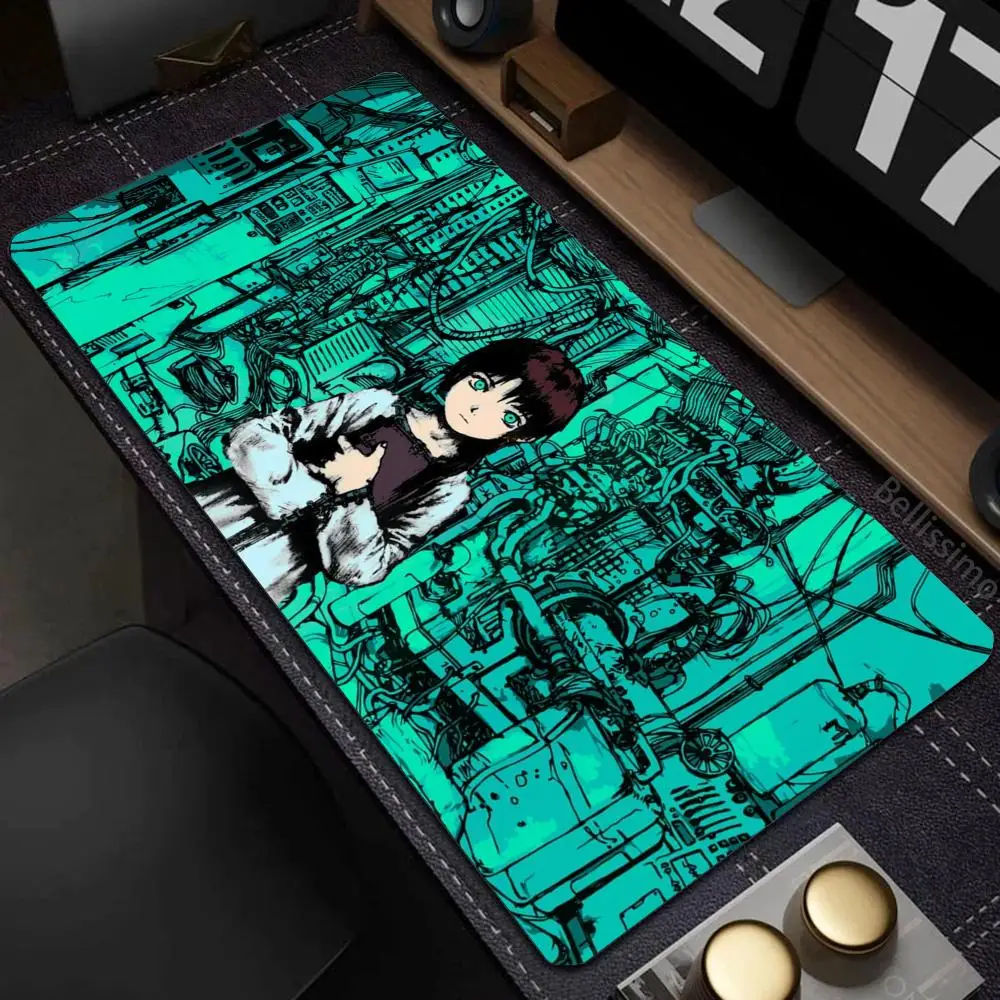 Anime Mouse Pad Serial Experiments Lain Computer Desk Mat Mouse Mats Gamer Keyboard Mousepad Deskmat Cabinet Gaming Accessories