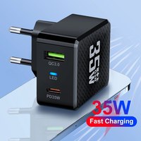 35W GaN USB Type C Charger Tablet Fast Charger QC3.0 PD3.0 Charge Adaper For Iphone 15 Xiaomi Poco F5 Laptop Charger