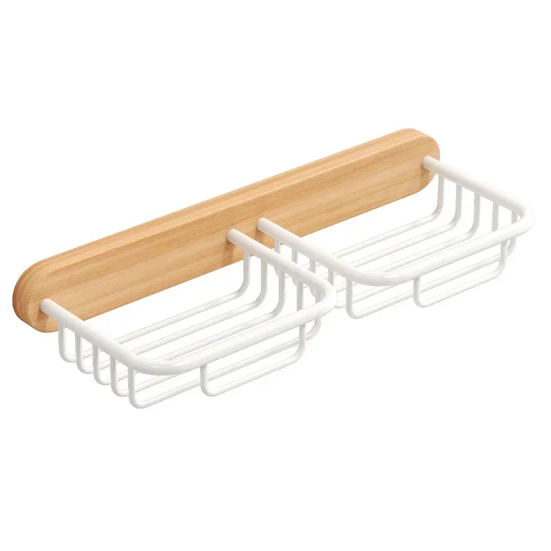 Light Luxury Antisepsis Walnut Wood Soap Dish Holder No Punching Required Wooden Soap Rack Bathroom Creative Soap Box Bathrooms