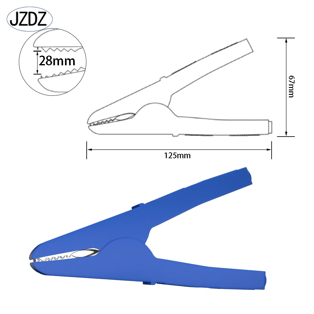 JZDZ Heavy Duty Alligator Clips Pure Copper 120A 125mm Electrical Connection battery terminals Weld Power Wire Test J.60053