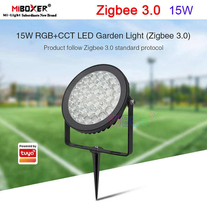 

Miboxer 15W RGB+CCT LED Garden Light FUTC03Z Waterproof IP66 Smart Lawn Lamp Zigbee 3.0 Remote/ gateway Control Outdoor Lights