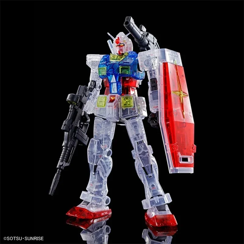 Bandai gundam modelo kit anime figura hg gto 1/144 RX-78-2 cor clara figuras de ação ornamentos transparentes brinquedos presentes para crianças