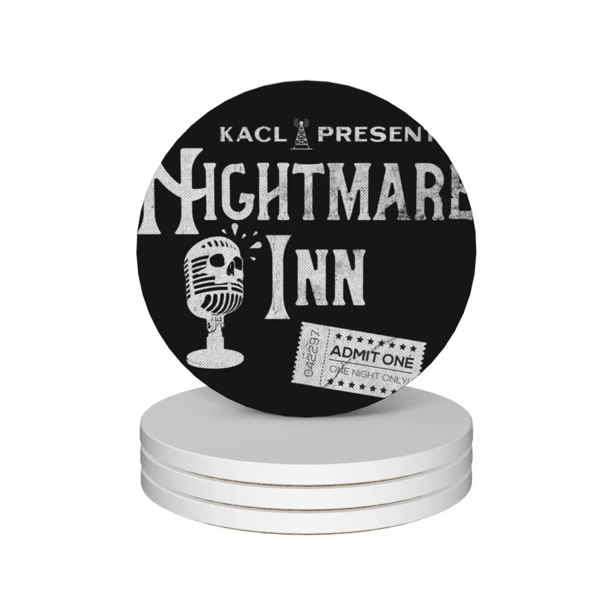 

KACL Nightmare Inn Ceramic Coasters (Set of 4) for drinks set mug mat Coasters