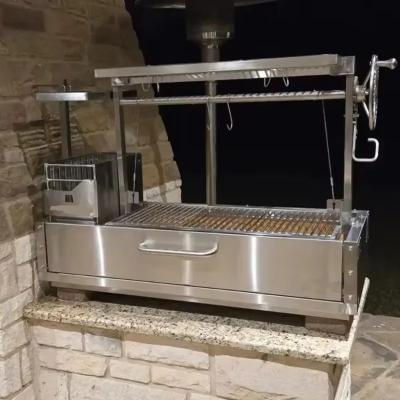 

Stainless Steel Santa Maria Grill with Basilo Argentine Charcoal Grill Parilla Outdoor Grill