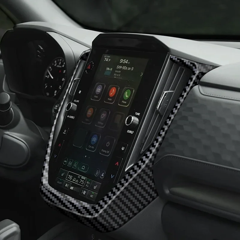 Car Navigation Screen Trim Frame Dashboard Strips For Subaru Forester 2025 Interior Accessories Carbon Fiber Pattern