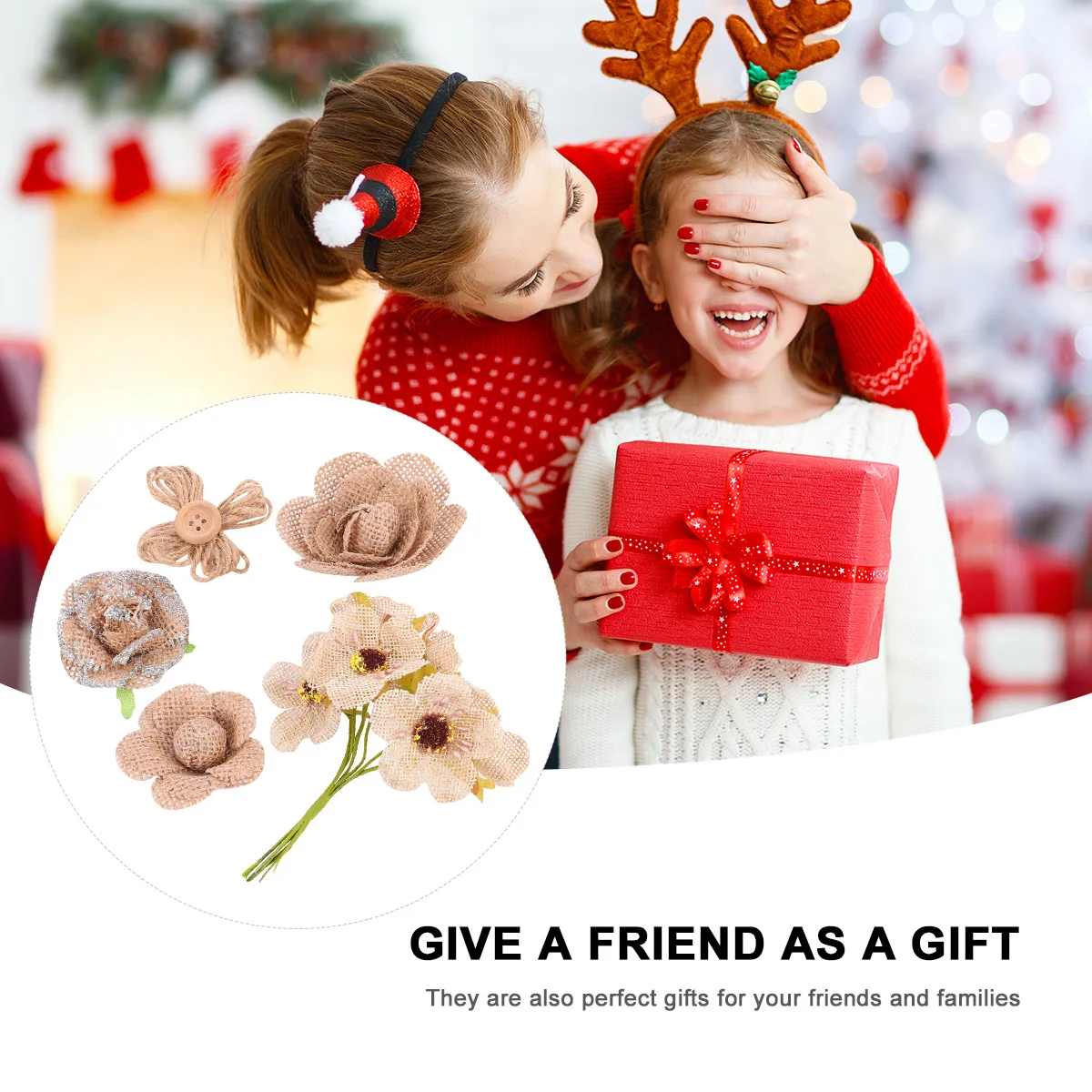 20 قطعة من زهور الخيش الإبداعية الكتان لتقوم بها بنفسك زخرفة للزينة الداخلية والخارجية زهور الخيش اليدوية الوردي الريفي