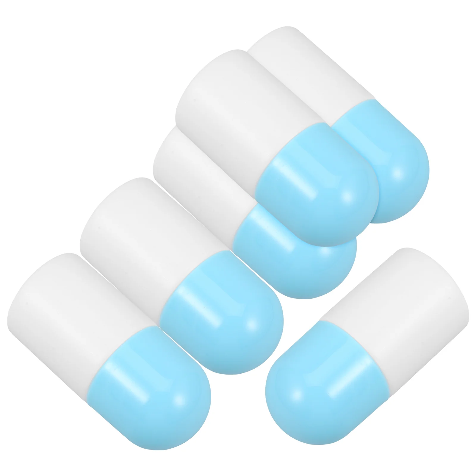 

6pcs 30ml Liniment Bottle Blue Cap Sponge Head Applicator Reusable Plastic Container Small Dispensing Vial Empty Bottle