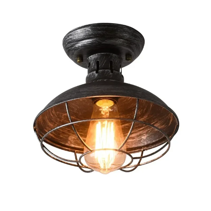 

Industrial Style Creative Restaurant Kitchen Ceiling Light Aisle Corridor Entrance Balcony Iron Mesh Retro Lamps