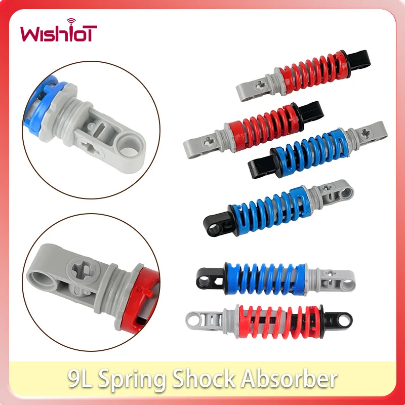 4PCS/8PCS 9L Frühling Stoßdämpfer Technische Bausteine MOC Auto Motorrad DIY Ziegel Modell Teile Änderung zubehör