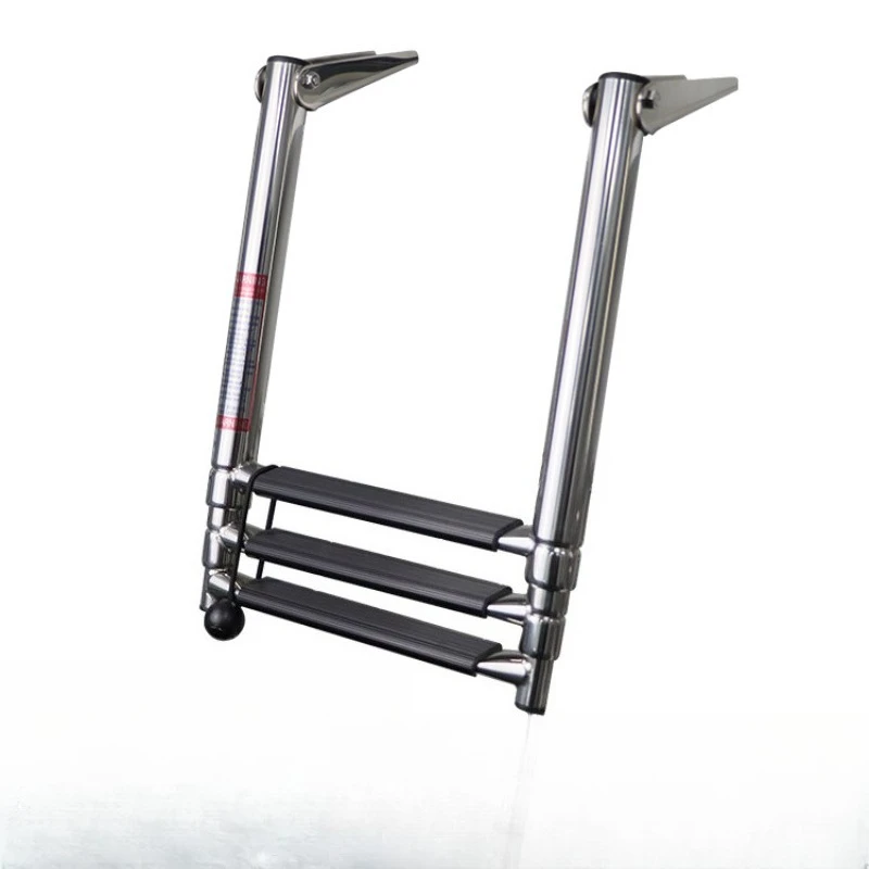 Yacht ladder, stainless steel boat retractable ladder, non-slip hidden two or four folding launching ladder