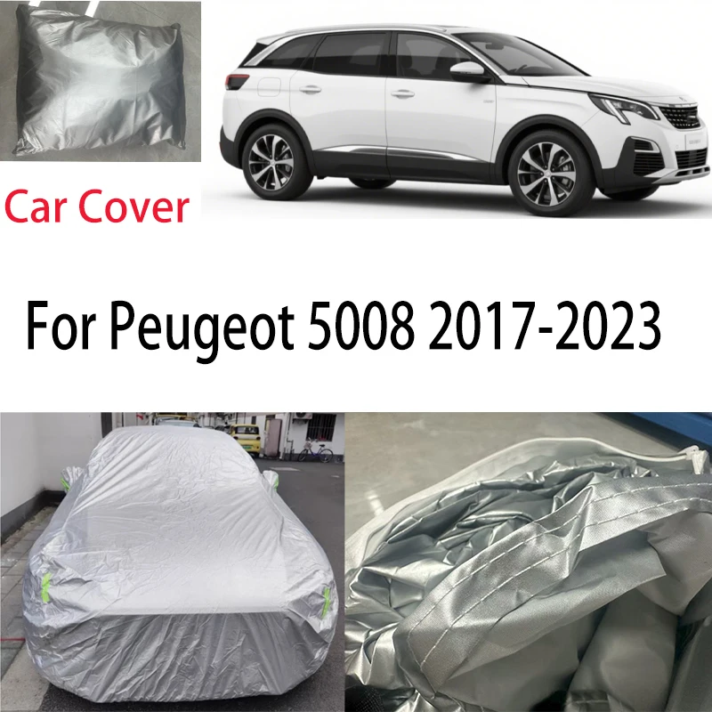 

For Peugeot 5008 2017-2023 Car Cover Protection Sunscreen Heat Insulation Dust Resistant Scratch Car Exterior Accessories