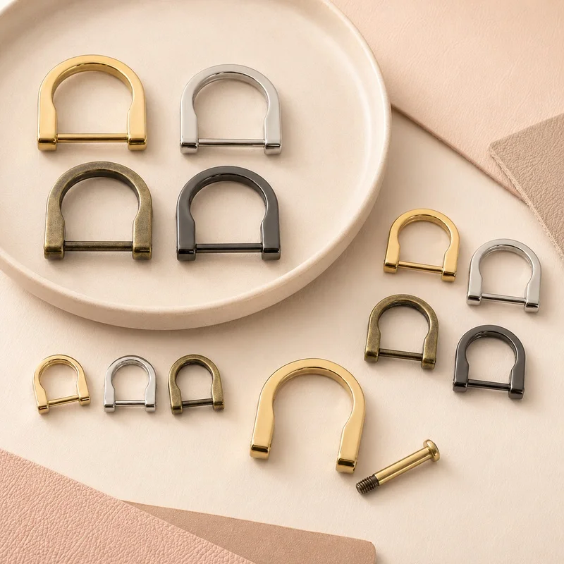5/10Pcs 14/17/19/25mm Metal D Ring Buckles Detachable Screw Adjuster Clasp for Bag Strap Hanger