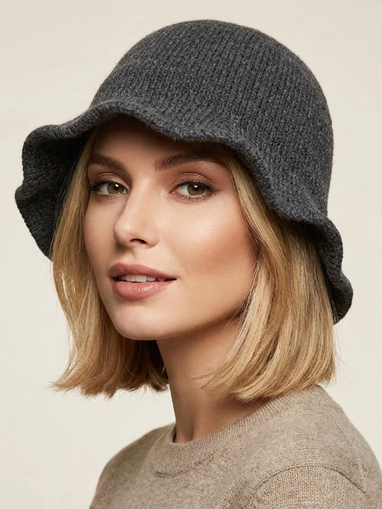 ruffle-edge-wool-bucket-hat-women-knitted-fisherman-cap-autumn-winter-cloche