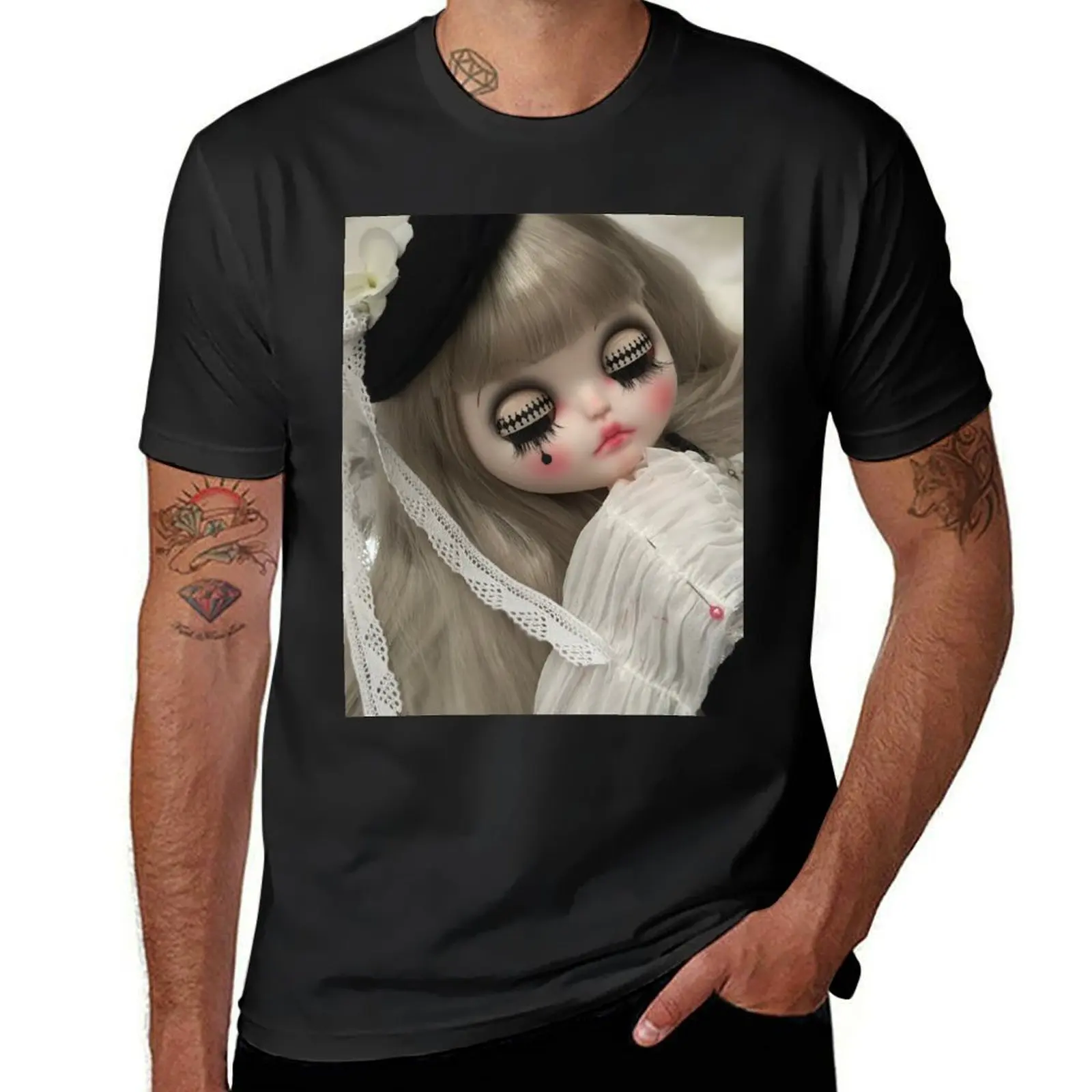 Paris Pierrot Clown Blythe Doll T-Shirt oversized customizeds Blouse mens graphic t-shirts