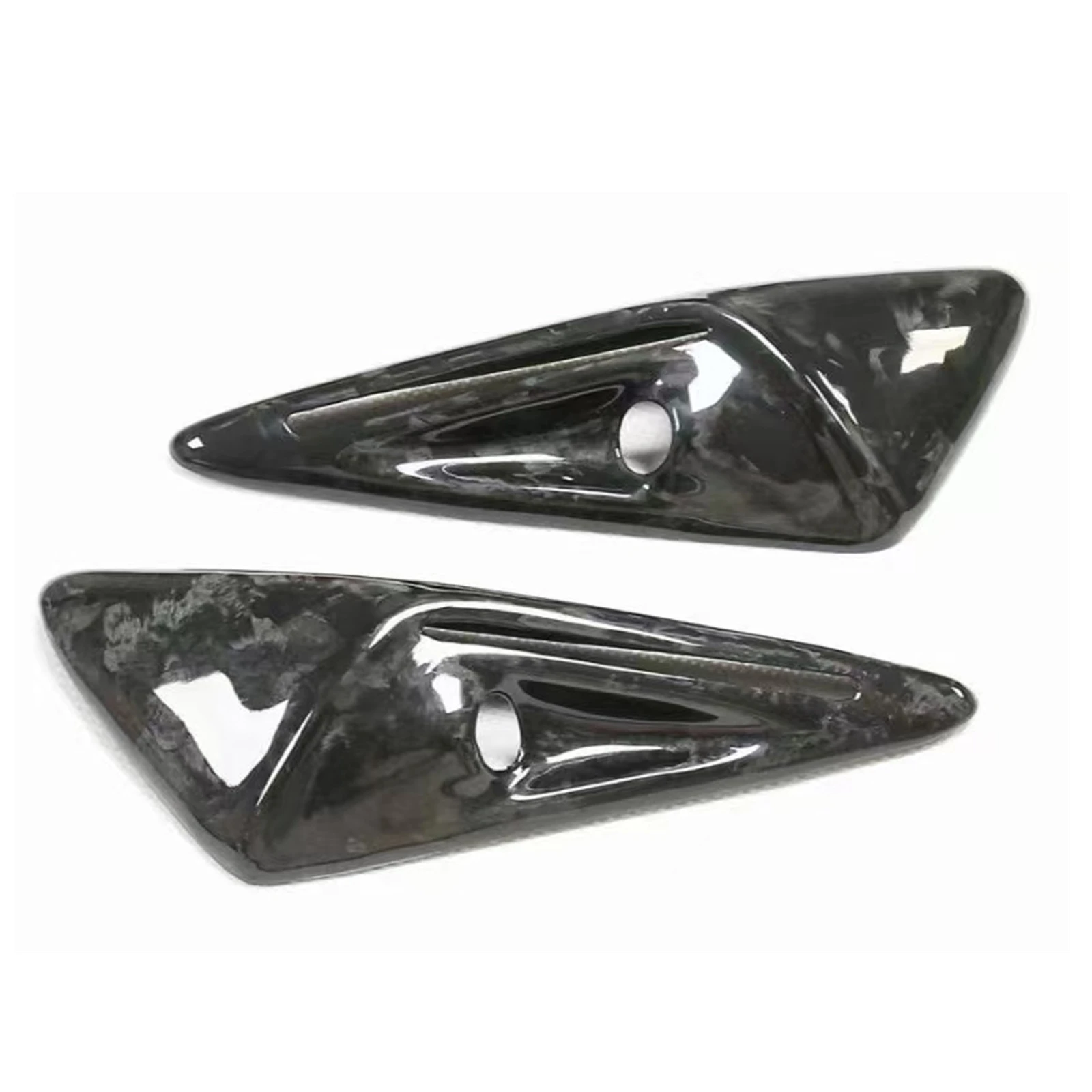 Pop For Tesla Model 3 Model Y 2020 2021 2022 2023 Carbon Fiber Front Side Fender Lamp Turn Signal Light Cover Trim Bezel Frame S