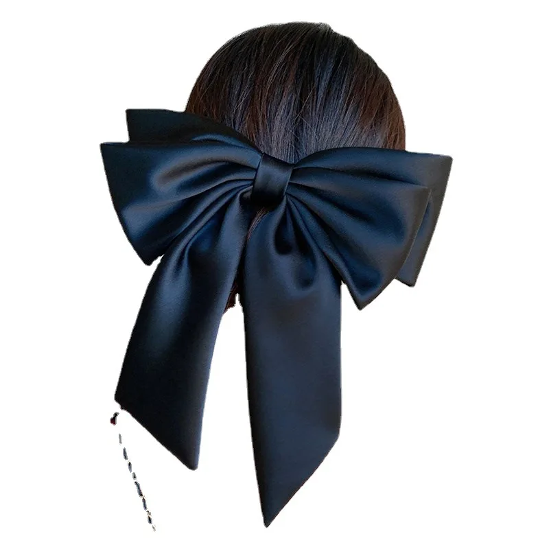 Satin Big Bow Headdress Spring Clip