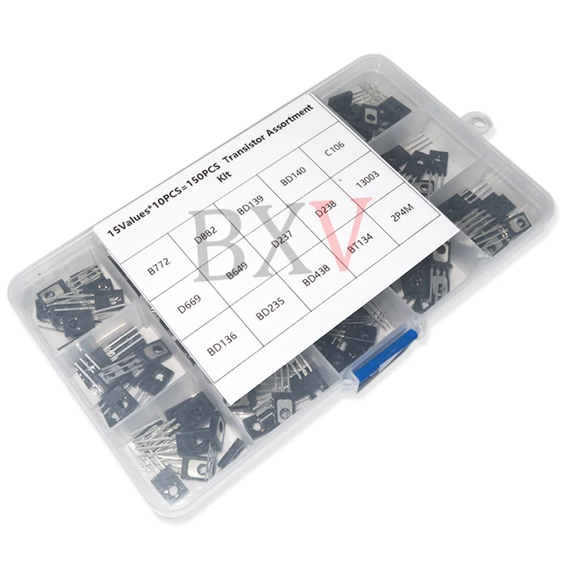 150PCS TO-126 Transistor combo kits Pack B772 D882 BD139 BD140 C106 D669 B649 D237 D238 13003 BD136 BD235 BD438 BT134 2P4M