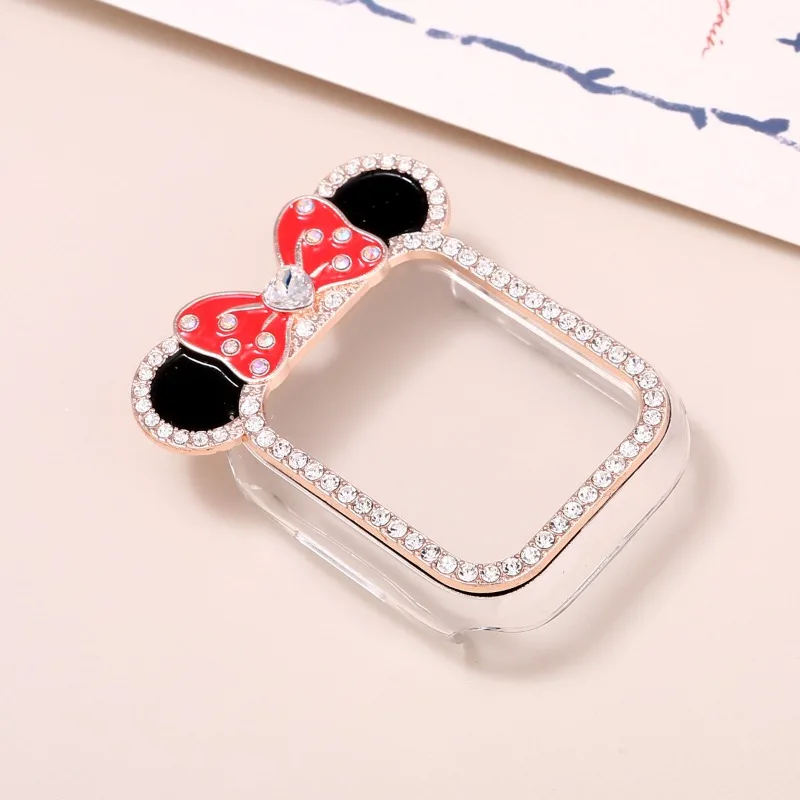 Custodia in silicone Disney Minnie per cinturino Apple iwatch 41MM 40MM 45mm 38mm 42mm Custodia protettiva Apple Watch Serie 8 7 SE 6 5 4