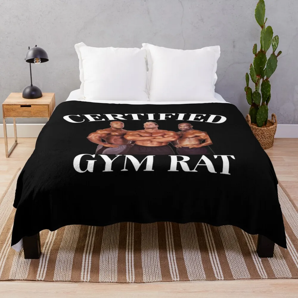 

Certified Gym Rat Throw Blanket Flannel blankets and throws Blankets