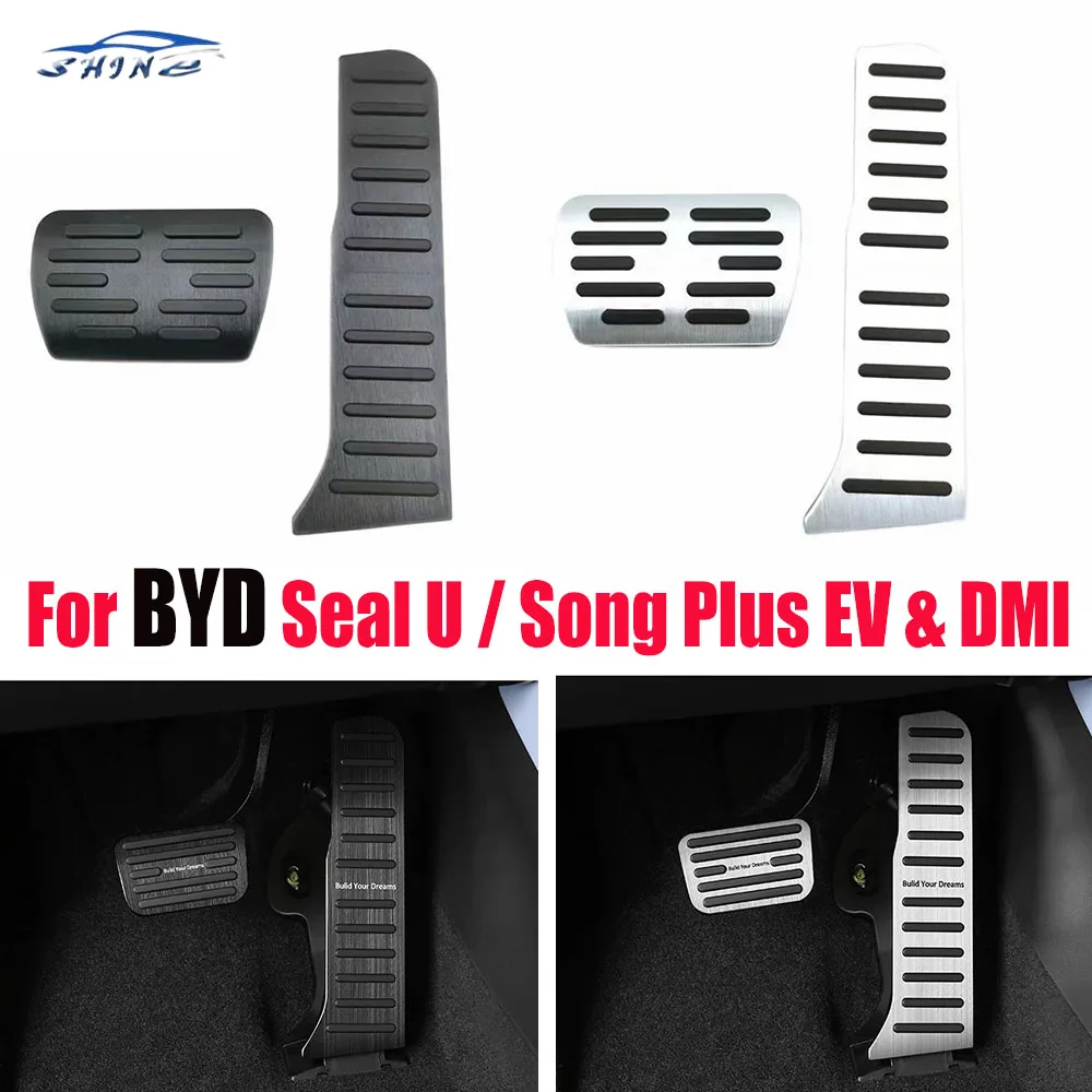 

For BYD Seal U / Song Plus EV & DMI 2021-2025 Alumium Alloy Car Accelerator Brake Pedals Anti-Slip Car Fuel Foot Pedal Covers