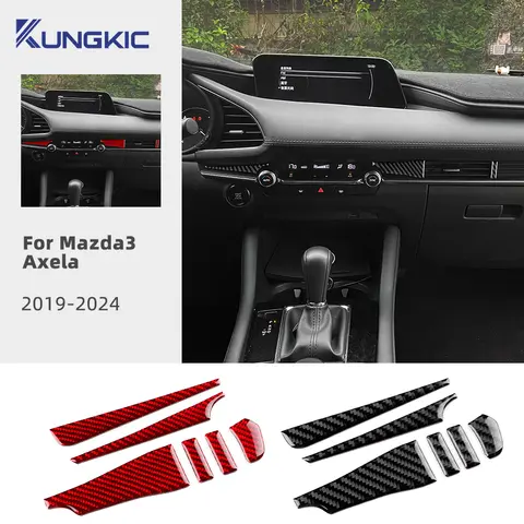 For Mazda 3 BP Axela 2019 2020 2021 2022 2023 2024 2025 Real Soft Carbon Fiber Sticker LHD RHD Car Center Console Accessories